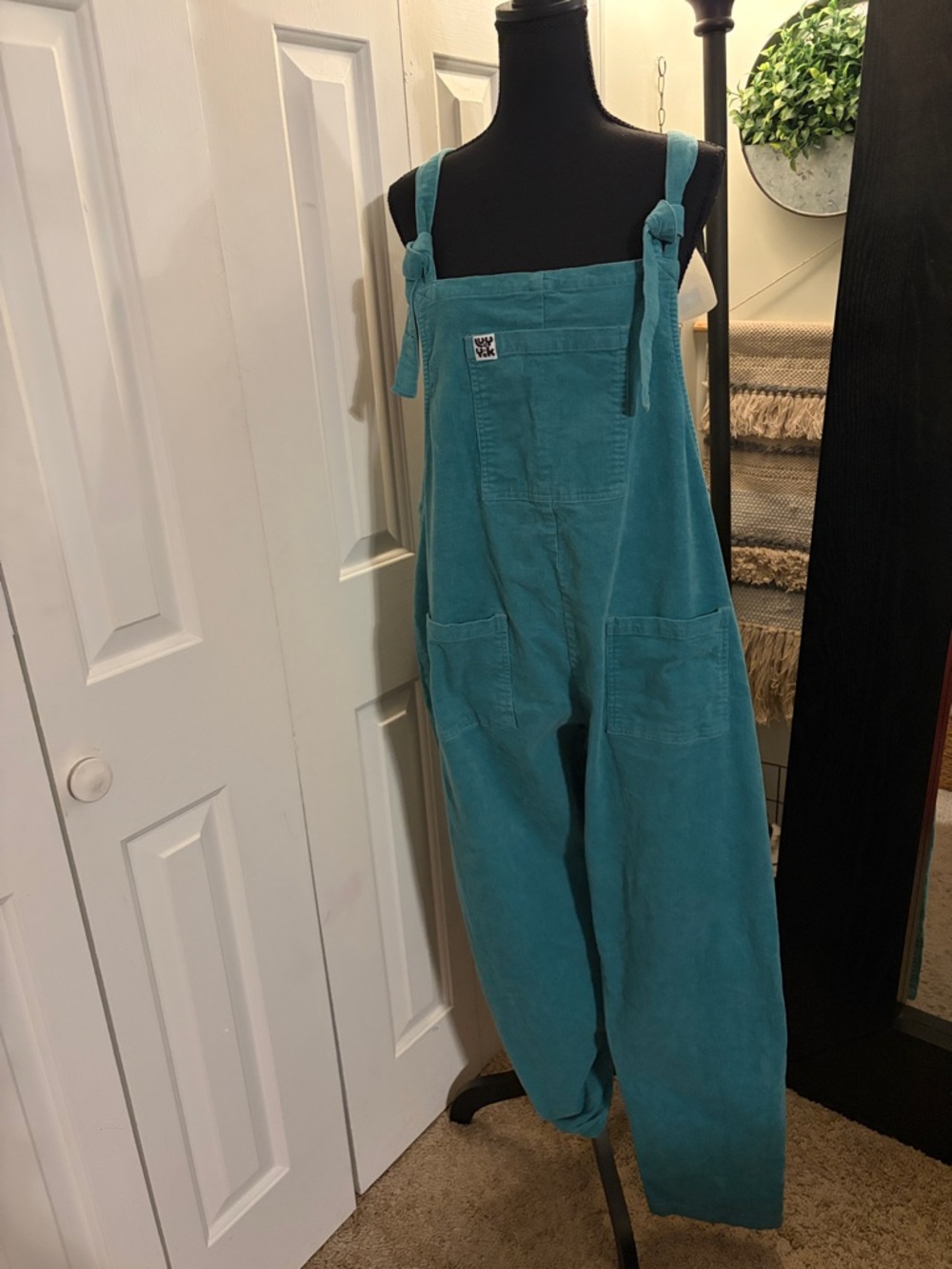 Lucy & Yak Teal Blue Corduroy Dungarees Overalls